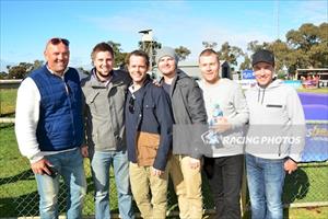 Some of our happy contented owners with their winning horse Whyouask Some of our happy contented owners with their winning horse Whyouask